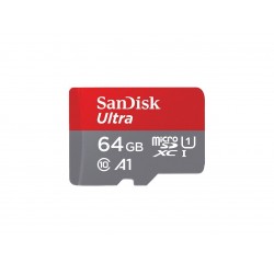 Карта памет SANDISK Ultra microSDHC, 64GB, A1, UHS-I, U1, Class 10, 120MB/s, Адаптер