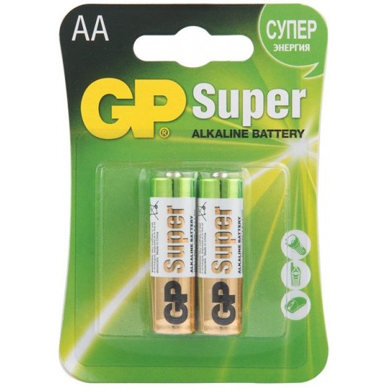 GP Alkaline battery  SUPER LR-6 AA /2 pcs./ 1.5V