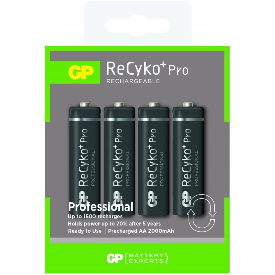 Rechargeable Battery GP R6 AA, 2000mAh RECYKO Pro 4 pcs. pack GP