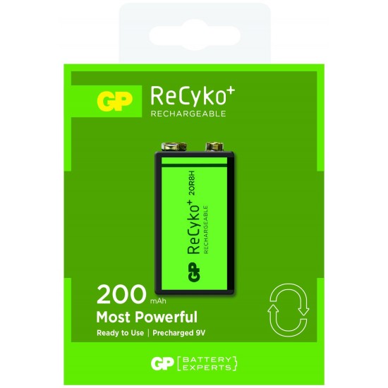 Rechargeable Battery GP R22 8.4V 200mAh RECYKO 20R8HN-GB1 NiMH 1 pc. pack GP