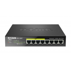 Суич D-Link DGS-1008P, 4x PoE + 4 x стандартни, 10/100/1000, Gigabit,