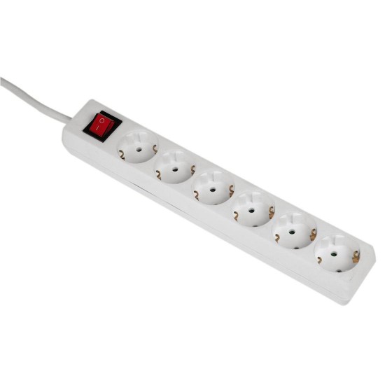 Power Strip HAMA 108833 ,6-way with switch 5m,white
