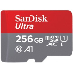 Карта памет SANDISK Ultra microSDHC, 256GB, A1, UHS-I, U1, Class 10, 120MB/s, Адаптер