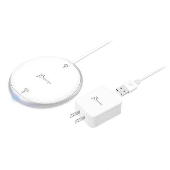 Wireless Charger for Smartphones j5create JUPW1101, White