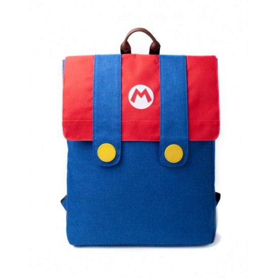 Super Mario - Mario Denim Suit Flap Backpack, Bioworld
